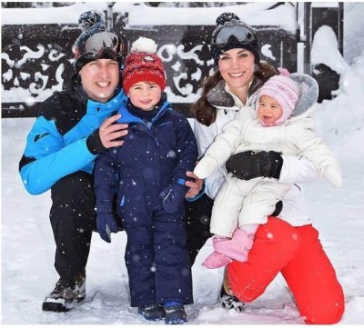 Принц Уильям и Кейт Миддлтон с детьми отправились на горнолыжный курорт