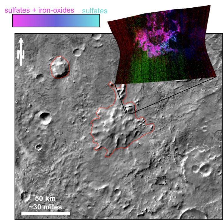 Учёные нашли доказательства существования вулканов подо льдом на древнем Марсе