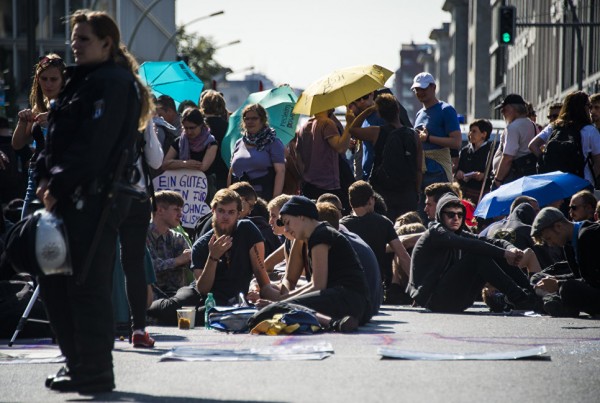 В ходе акции Blockupy в Берлине задержали десятки человек