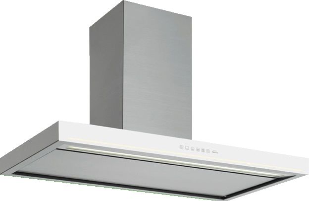 Вытяжка Falmec BLADE ISOLA 90 IX (800) STEC, Нержавеющая сталь, белое стекло